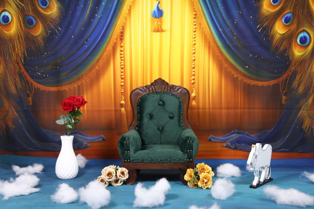 Little Krishna Peacock Throne Studio Theme